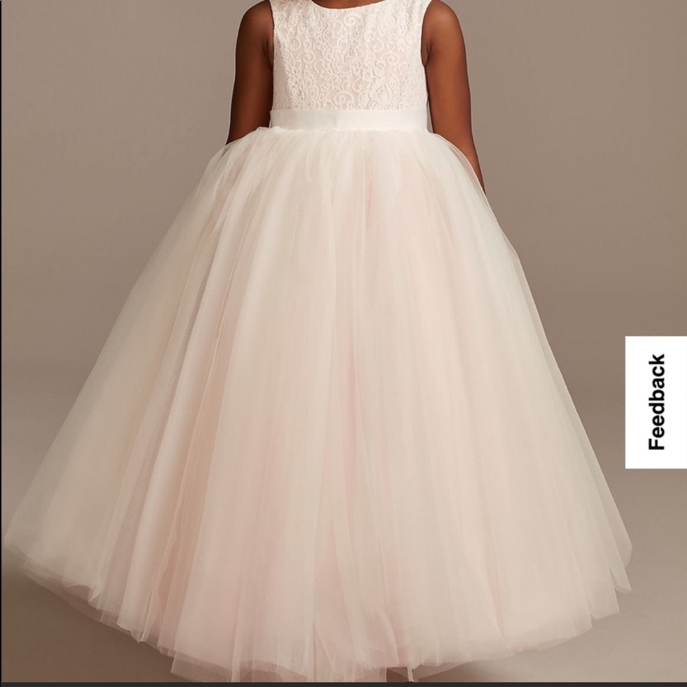 David’s Bridal.  Heart Cutoff Back. Whisper pink.